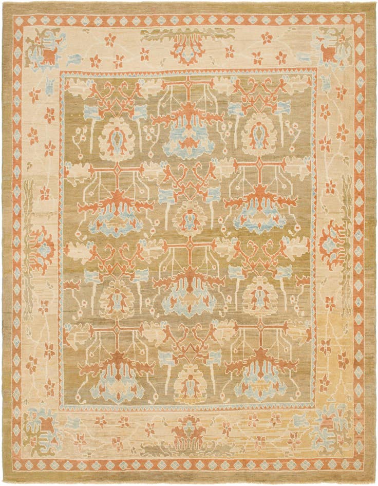 Detail image of 11' x 14' 5 Hand Knotted Oushak Wool Rug