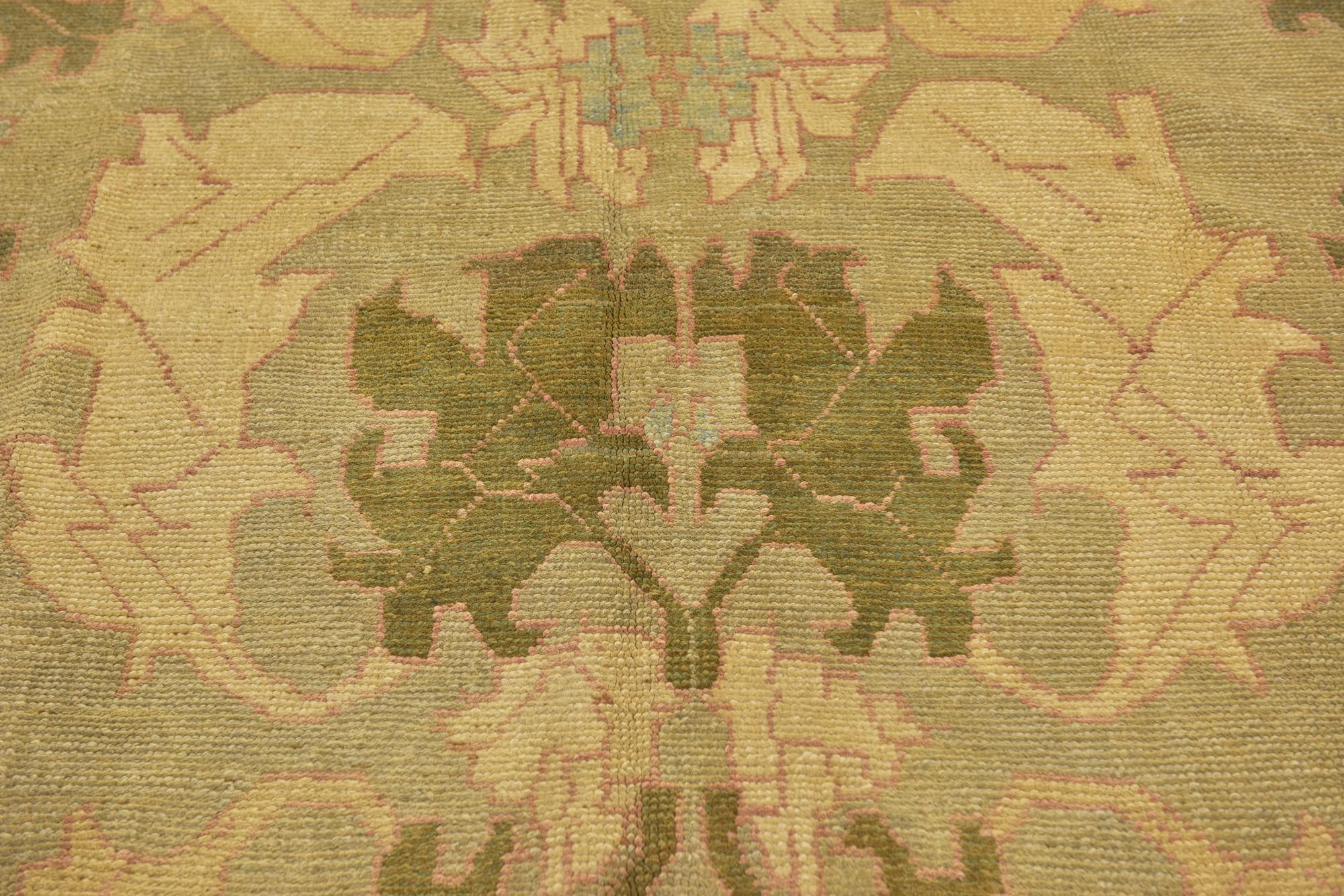 6' 6 x 10' 8 Hand Knotted Oushak Wool Rug