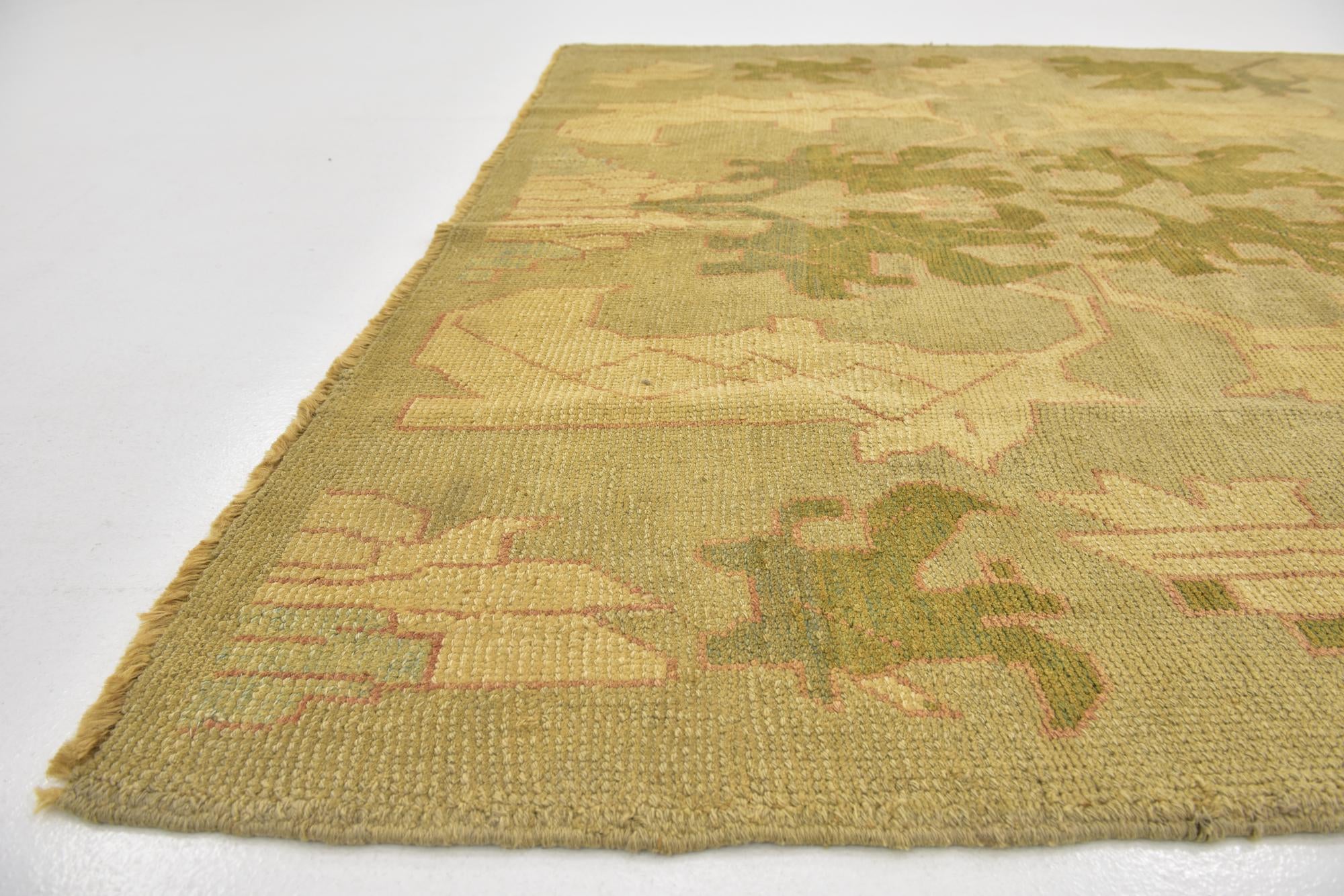 6' 6 x 10' 8 Hand Knotted Oushak Wool Rug