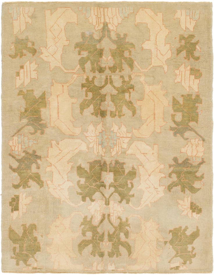 Detail image of 6' 6 x 10' 8 Hand Knotted Oushak Wool Rug