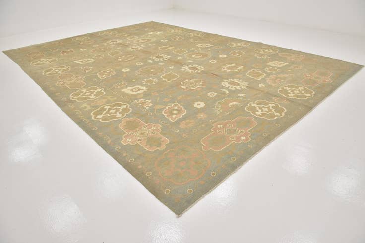 Detail image of 11' 10 x 17' Hand Knotted Oushak Wool Rug