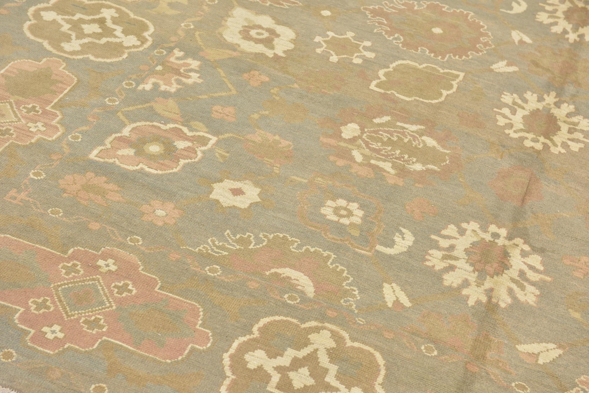 11' 10 x 17' Hand Knotted Oushak Wool Rug