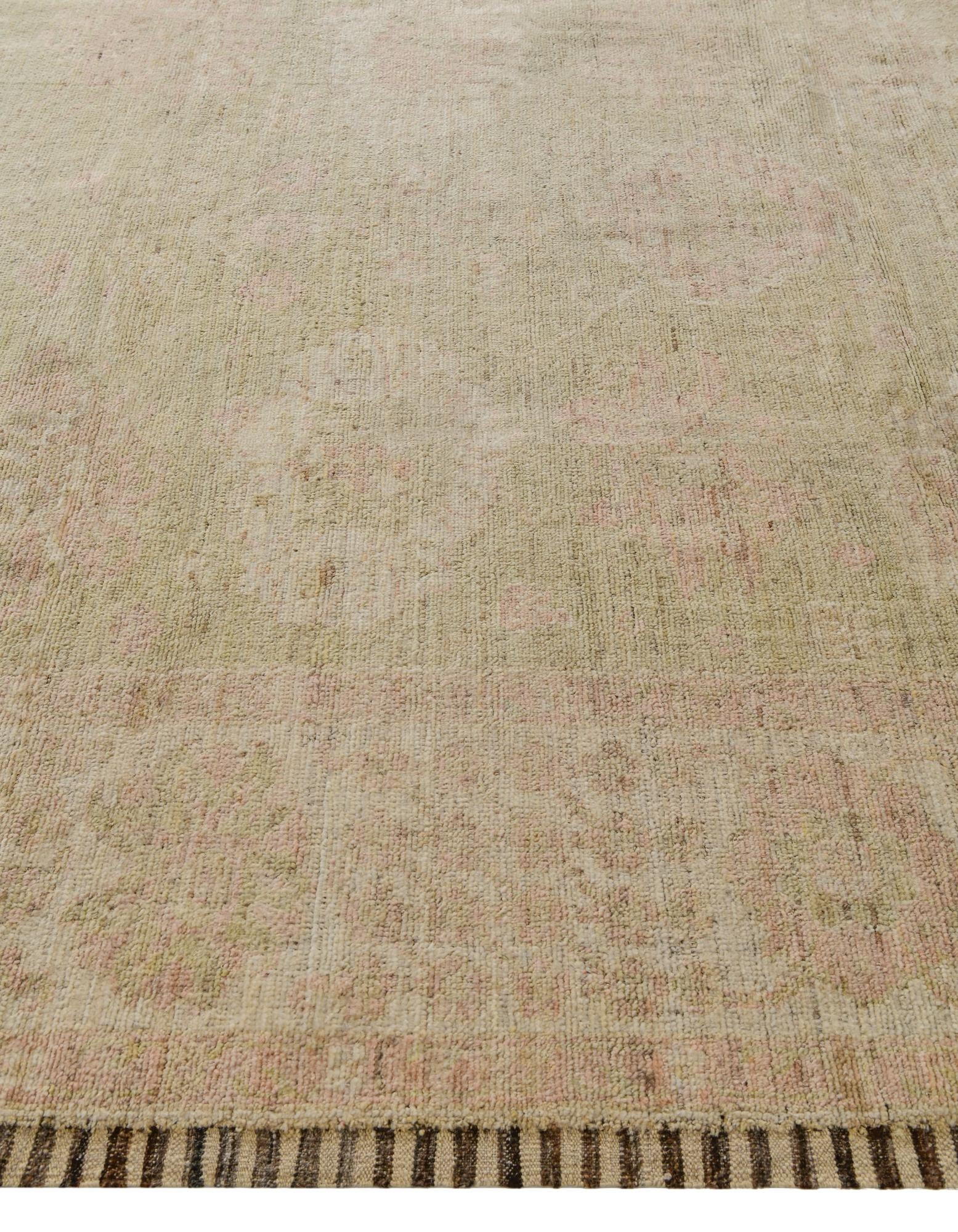 9' 7 x 12' Hand Knotted Oushak Wool Rug