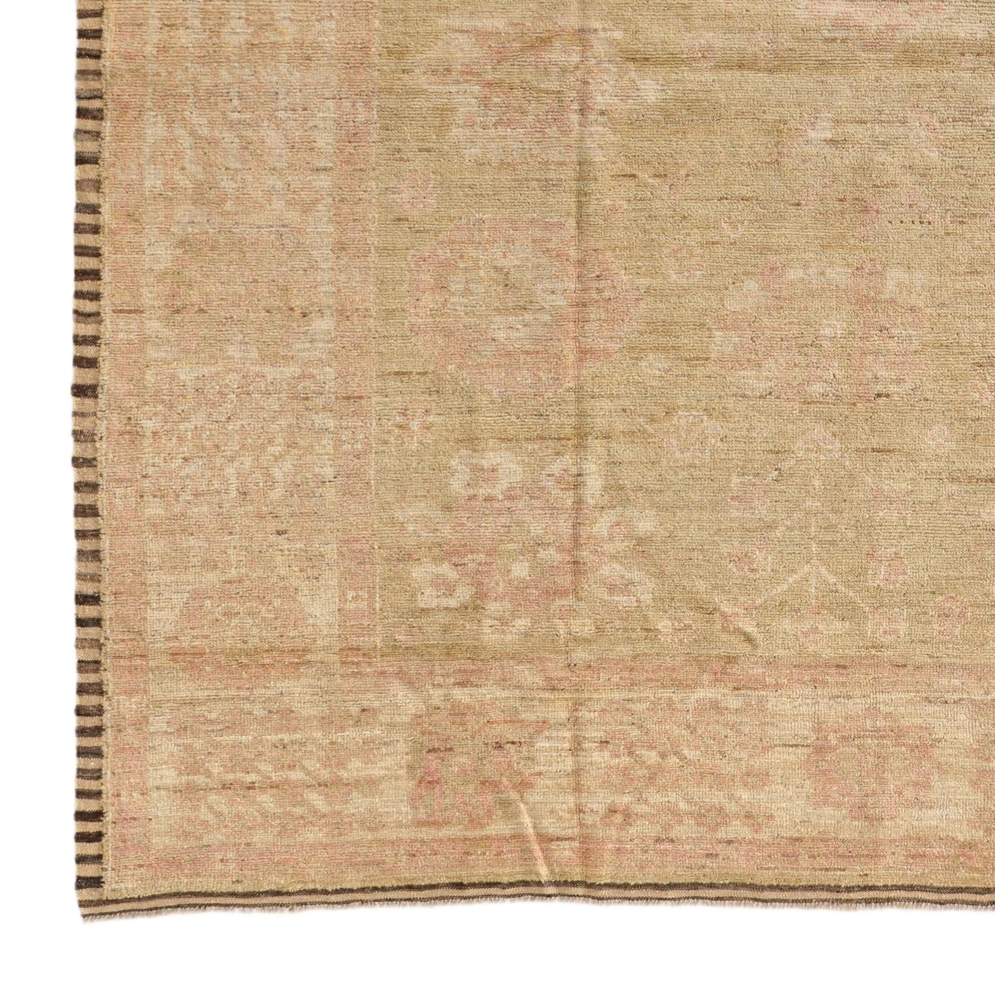 9' 7 x 12' Hand Knotted Oushak Wool Rug