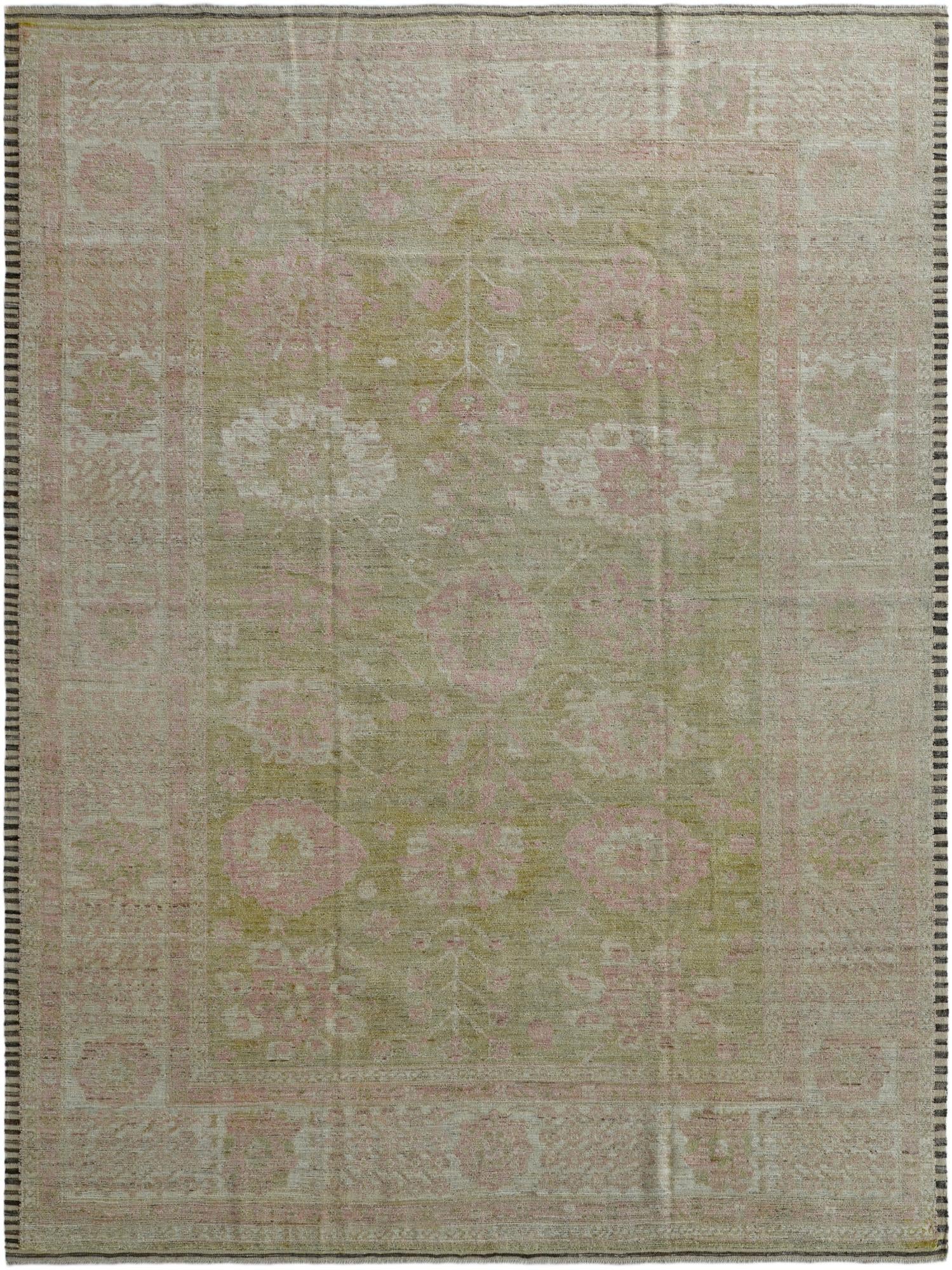 10' 6 x 14' Hand Knotted Oushak Wool Rug