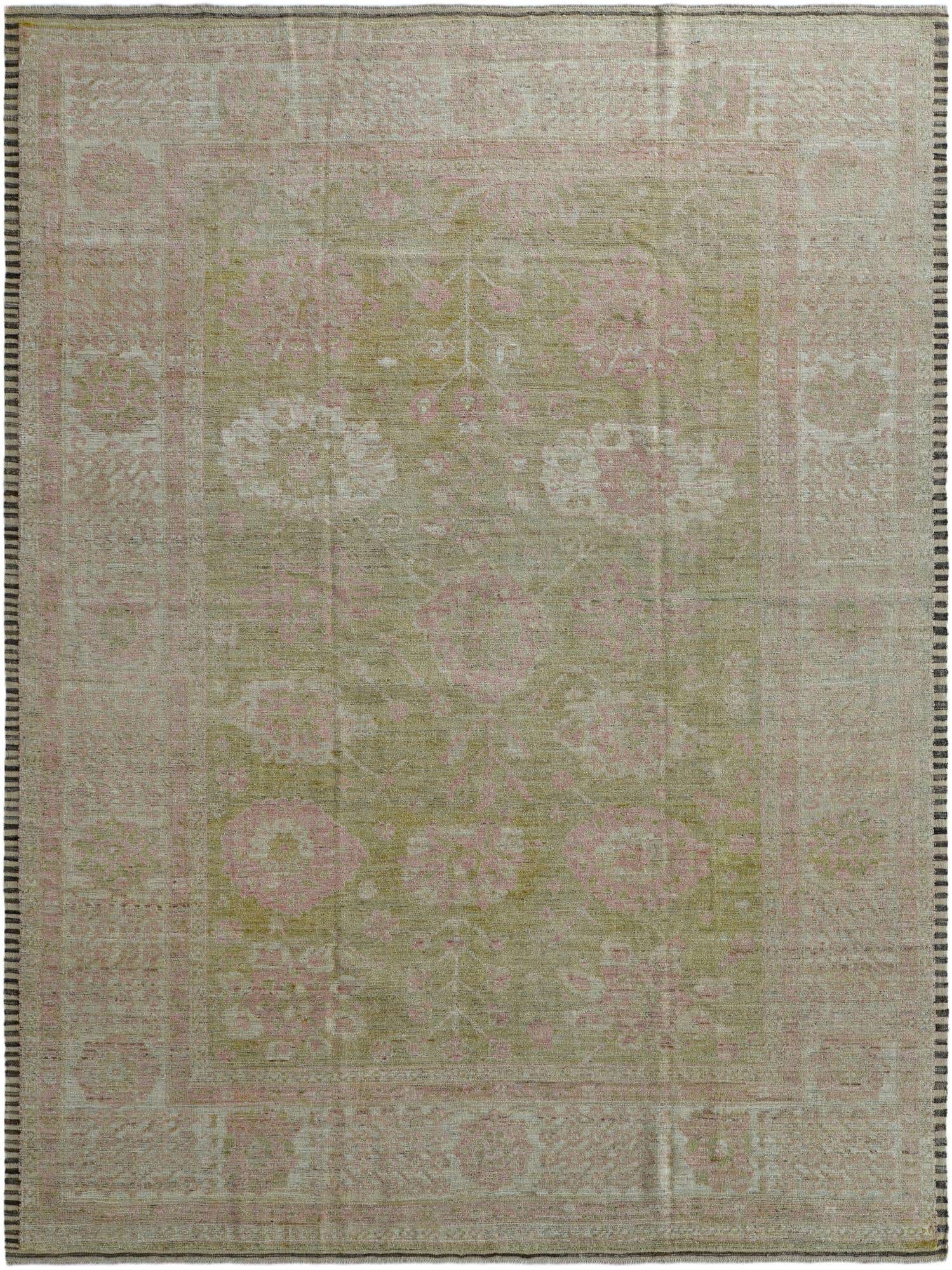10' 6 x 14' Hand Knotted Oushak Wool Rug