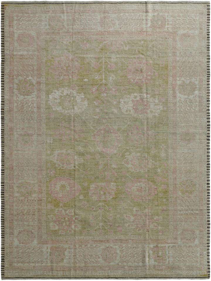 10' 6 x 14' Hand Knotted Oushak Wool Rug