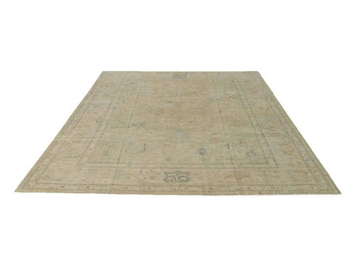 9' x 12' Hand Knotted Oushak Wool Rug