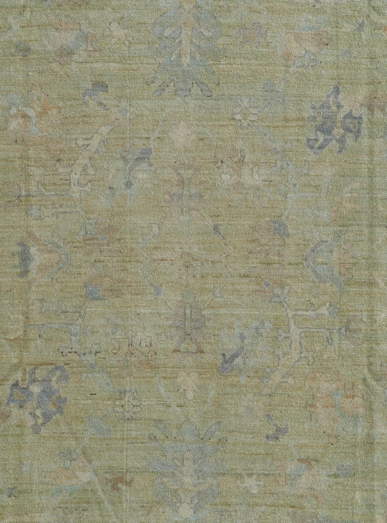 9' x 12' Hand Knotted Oushak Wool Rug