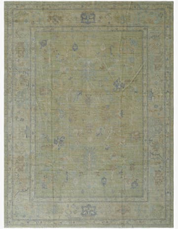 9' x 12' Hand Knotted Oushak Wool Rug