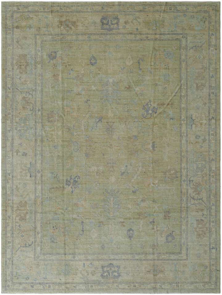 9' x 12' Hand Knotted Oushak Wool Rug