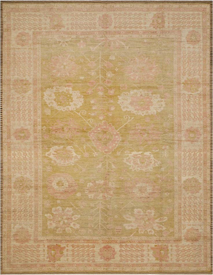 Detail image of 14' 6 x 20' Hand Knotted Oushak Wool Rug