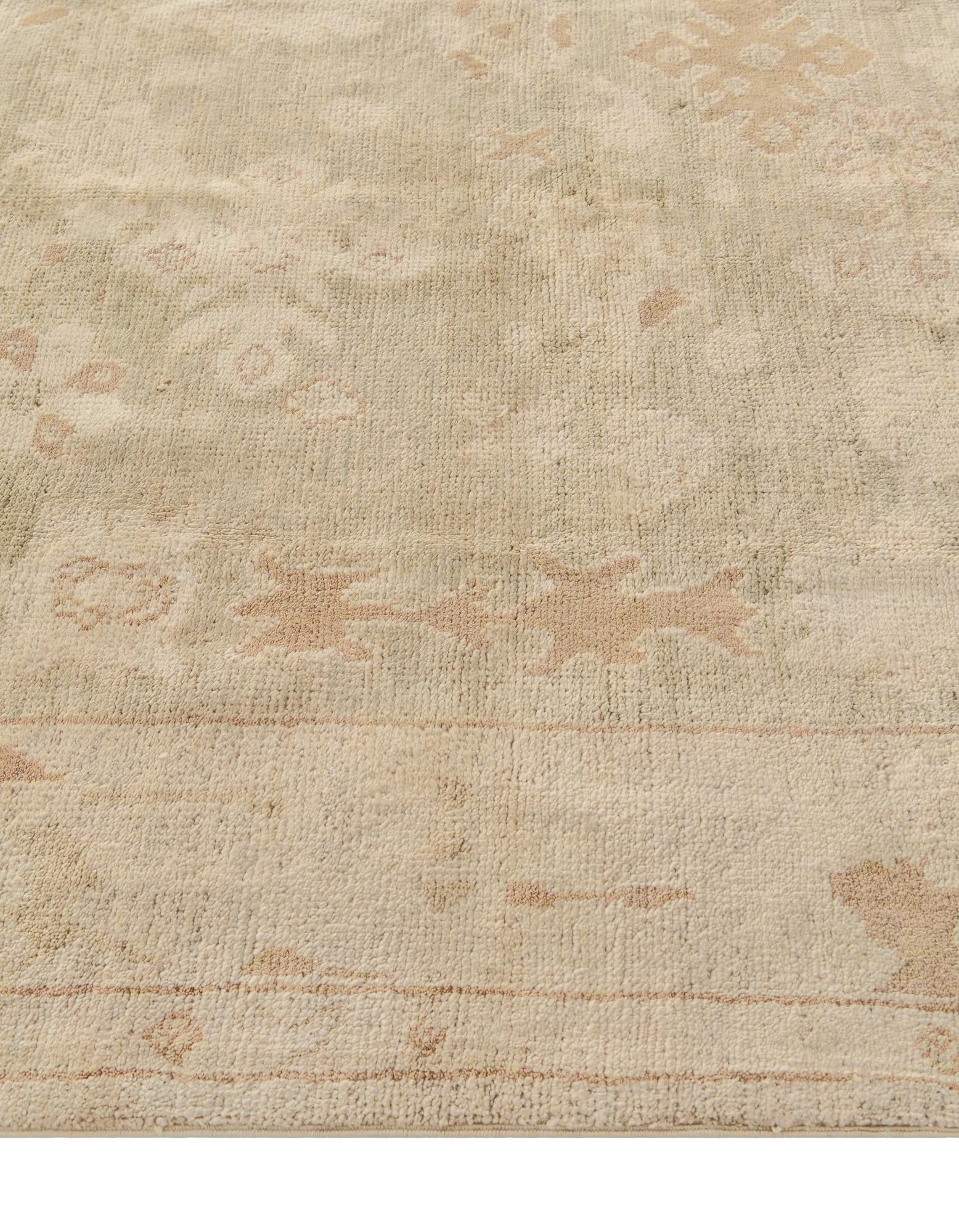 5' 2 x 7' Hand Knotted Oushak Wool Rug