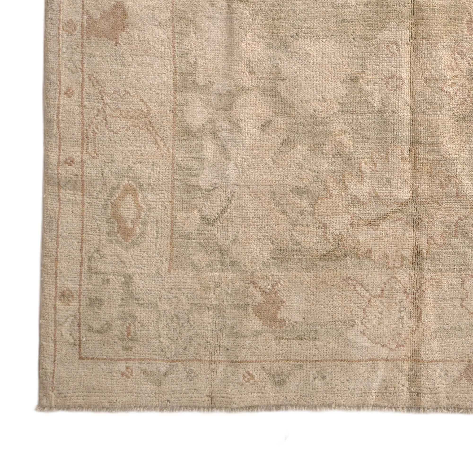 5' 2 x 7' Hand Knotted Oushak Wool Rug