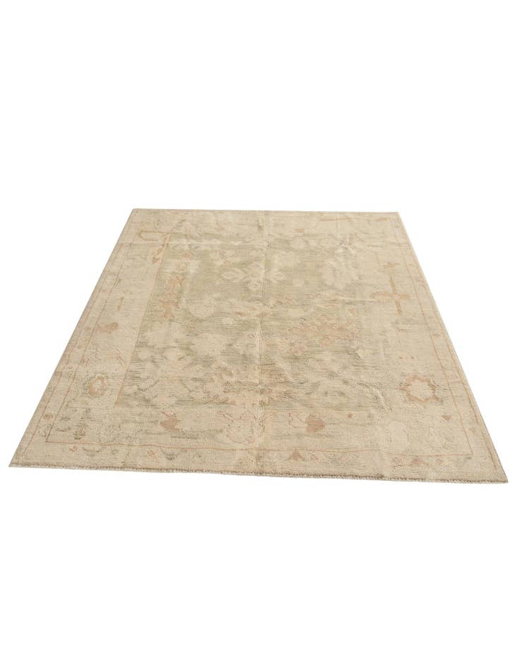 Detail image of 5' 2 x 7'  Hand Knotted Oushak Wool Rug