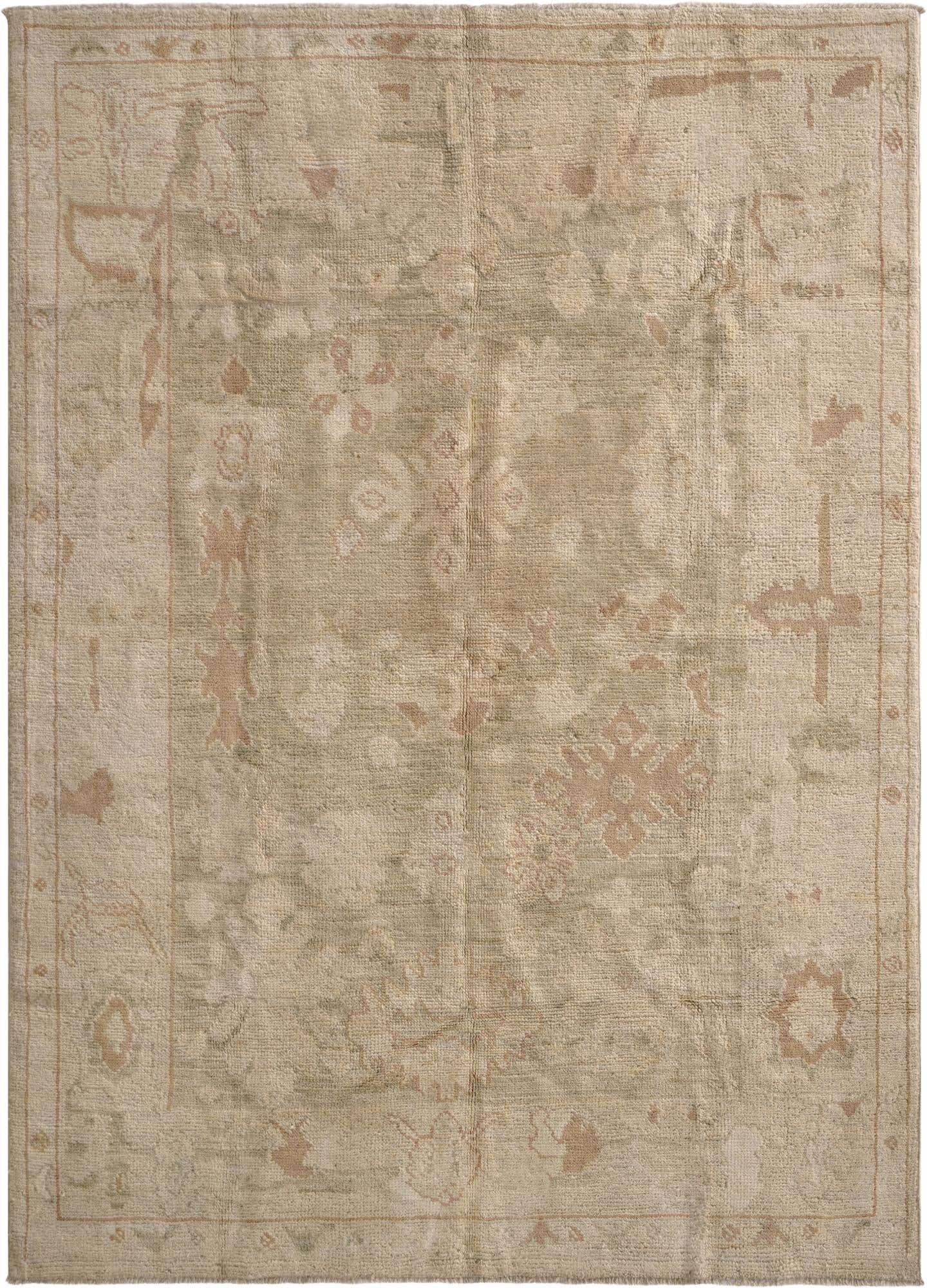 5' 2 x 7' Hand Knotted Oushak Wool Rug