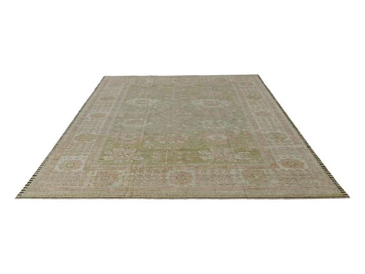 10' 4 x 14' Hand Knotted Oushak Wool Rug
