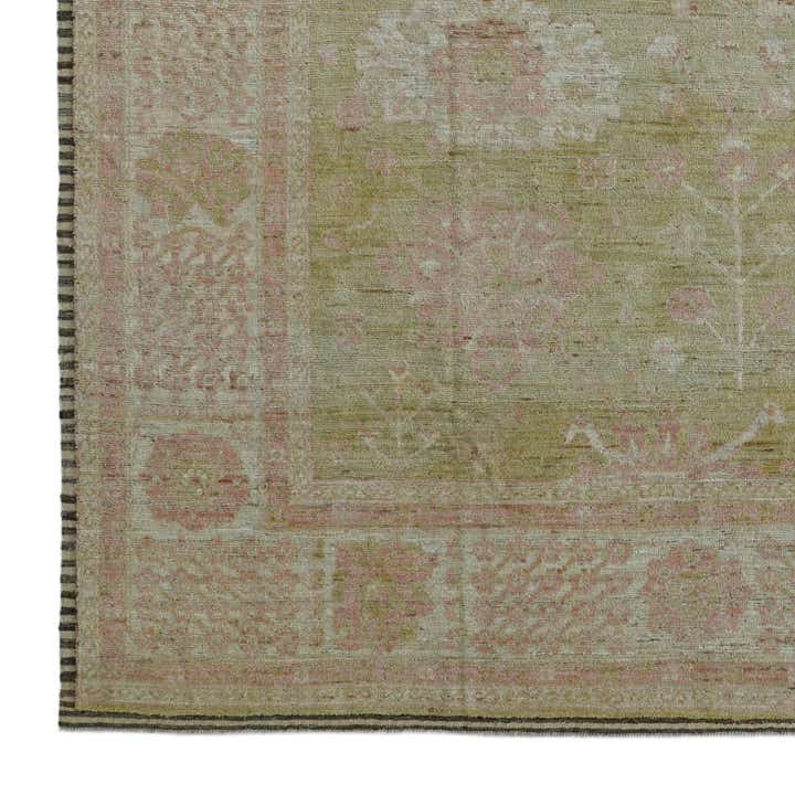 10' 4 x 14' Hand Knotted Oushak Wool Rug