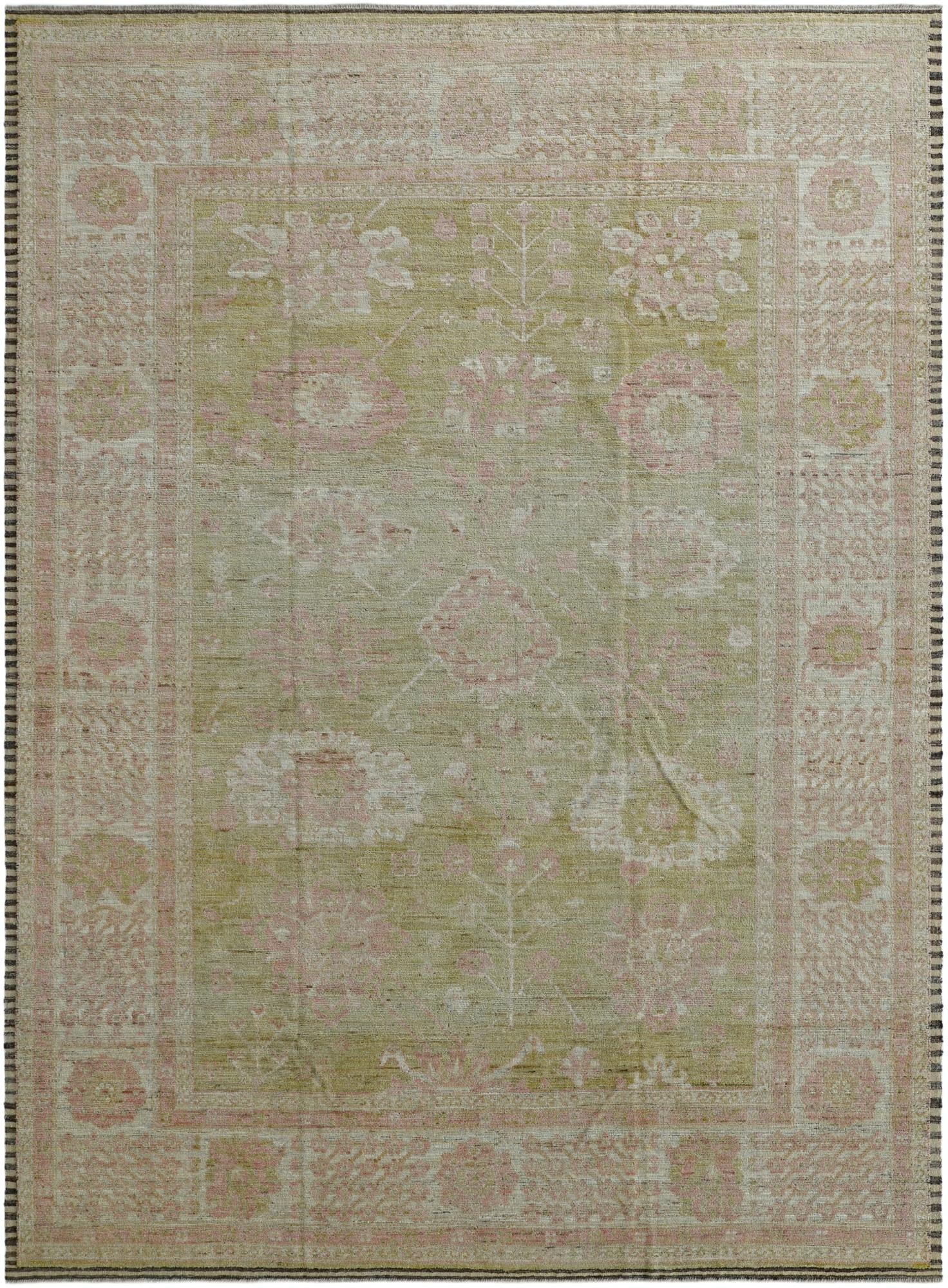10' 4 x 14' Hand Knotted Oushak Wool Rug