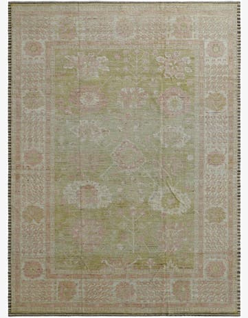 10' 4 x 14' Hand Knotted Oushak Wool Rug