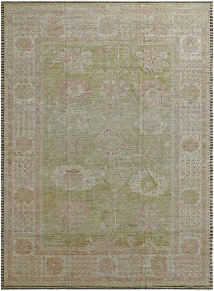 10' 4 x 14' Hand Knotted Oushak Wool Rug