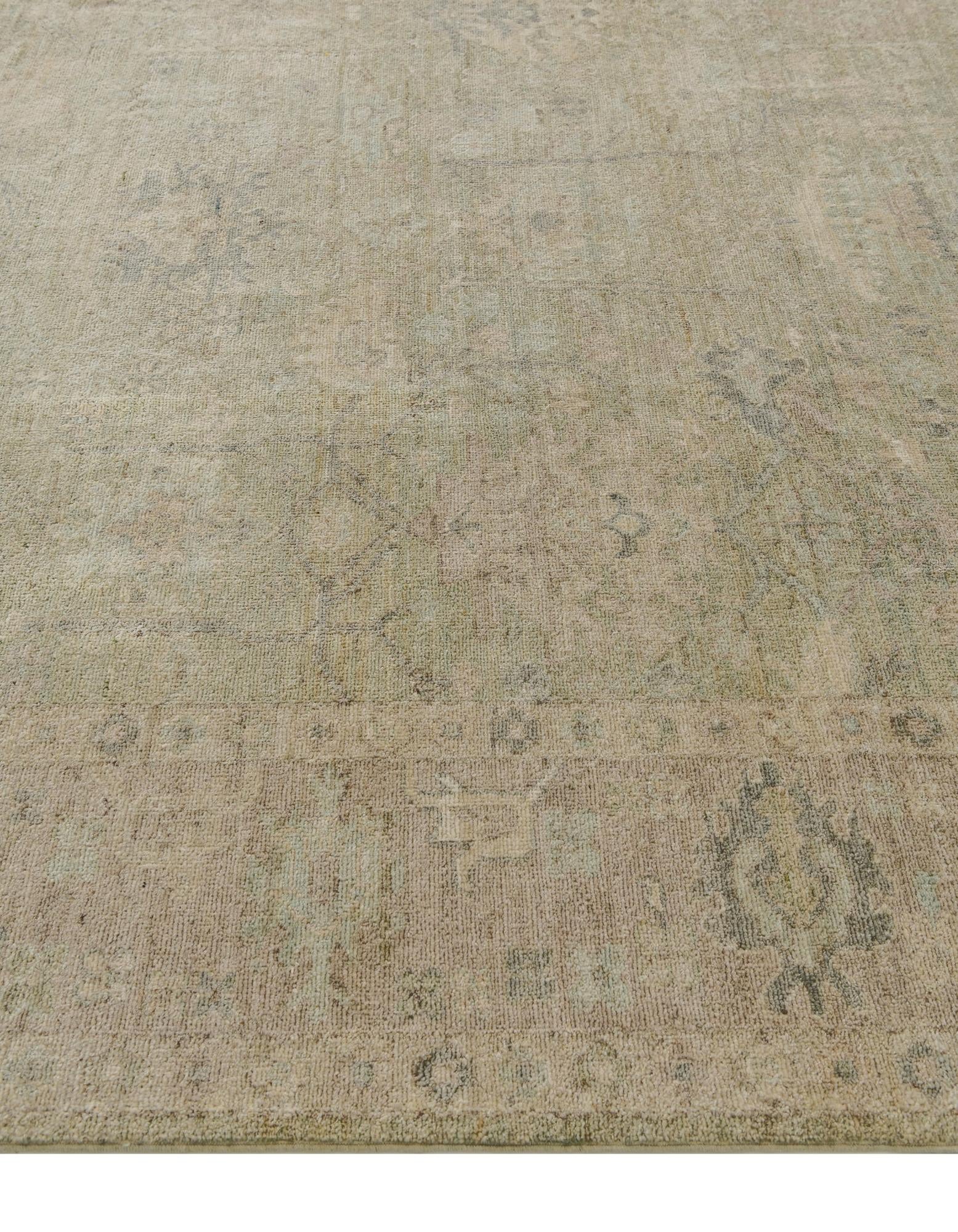 8' 3 x 9' 10 Hand Knotted Oushak Wool Rug