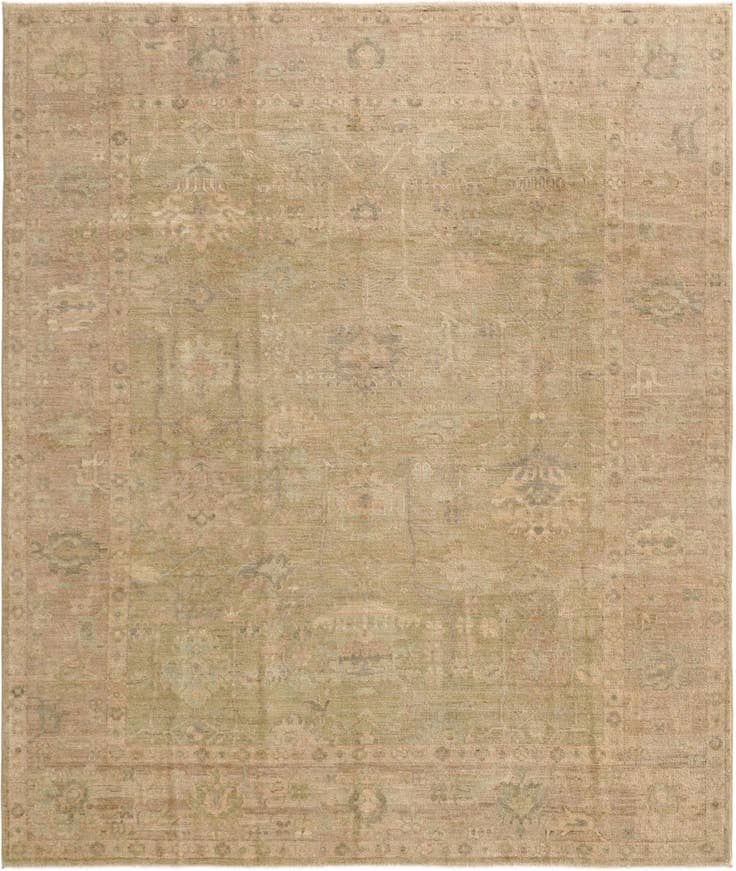 Detail image of 8' 3 x 9' 10 Hand Knotted Oushak Wool Rug