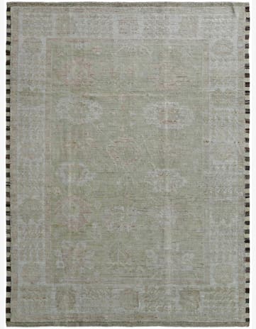 9' 4 x 12' 6 Hand Knotted Oushak Wool Rug