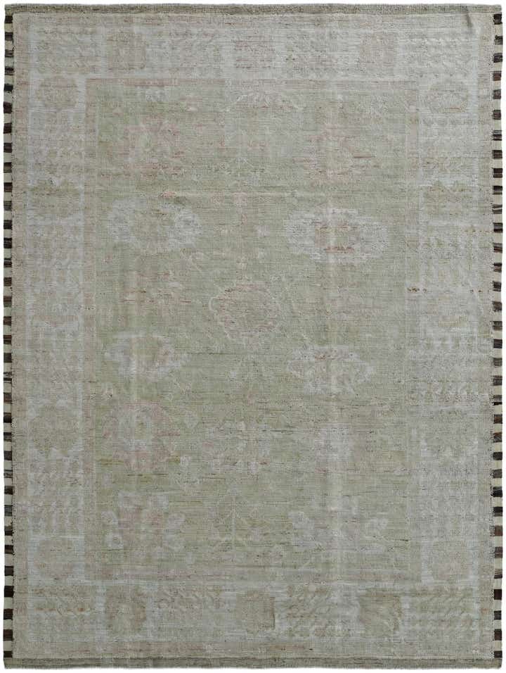 9' 4 x 12' 6 Hand Knotted Oushak Wool Rug