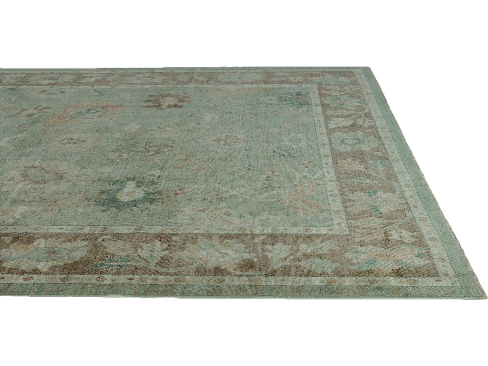 9' 2 x 11' 9 Hand Knotted Oushak Wool Rug
