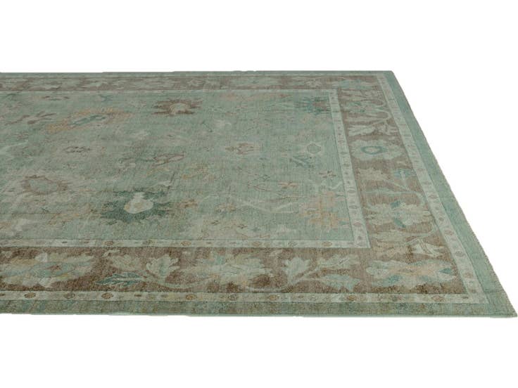 Detail image of 9' 2 x 11' 9 Hand Knotted Oushak Wool Rug