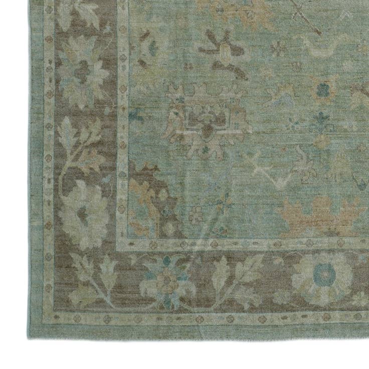 Detail image of 9' 2 x 11' 9 Hand Knotted Oushak Wool Rug