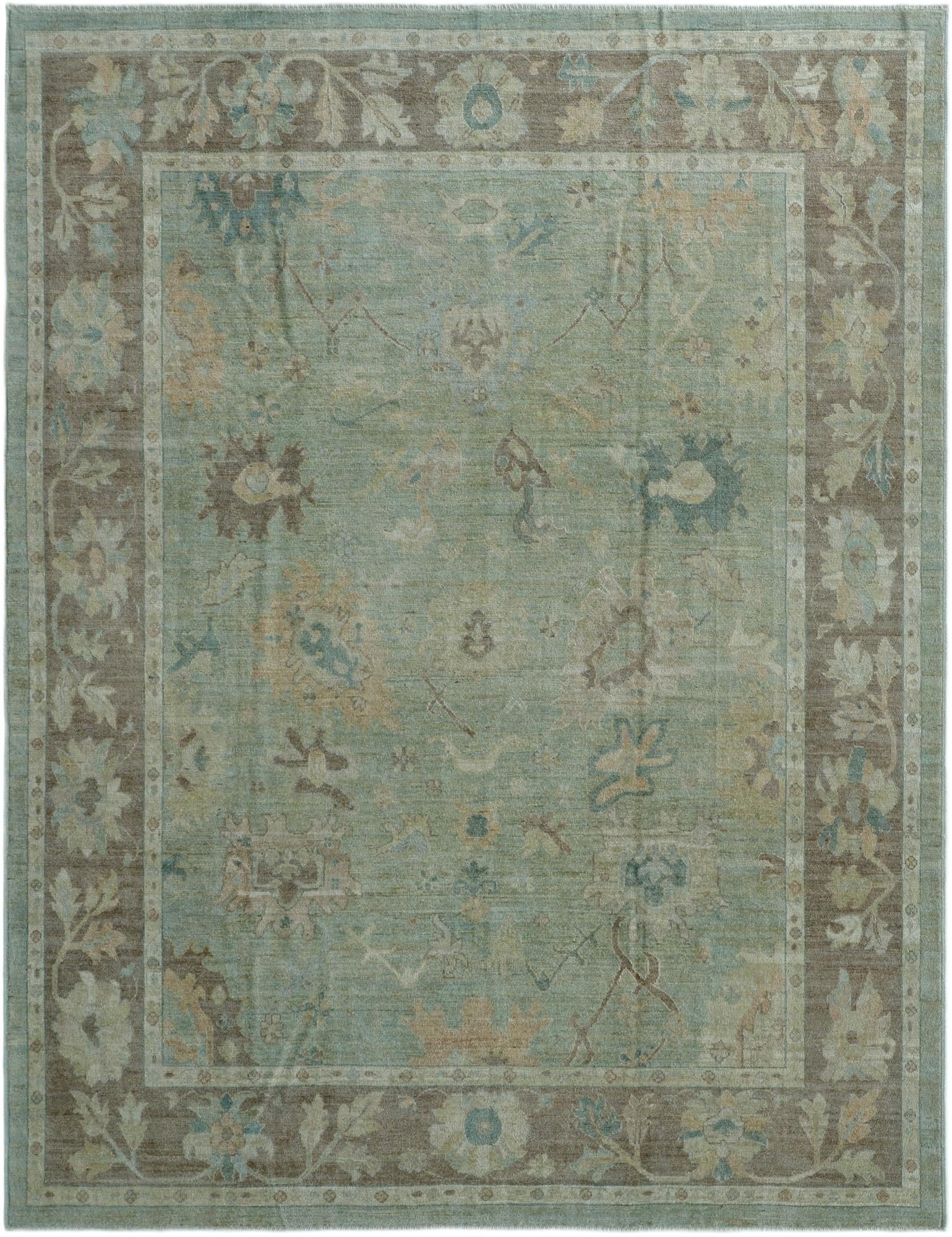 9' 2 x 11' 9 Hand Knotted Oushak Wool Rug