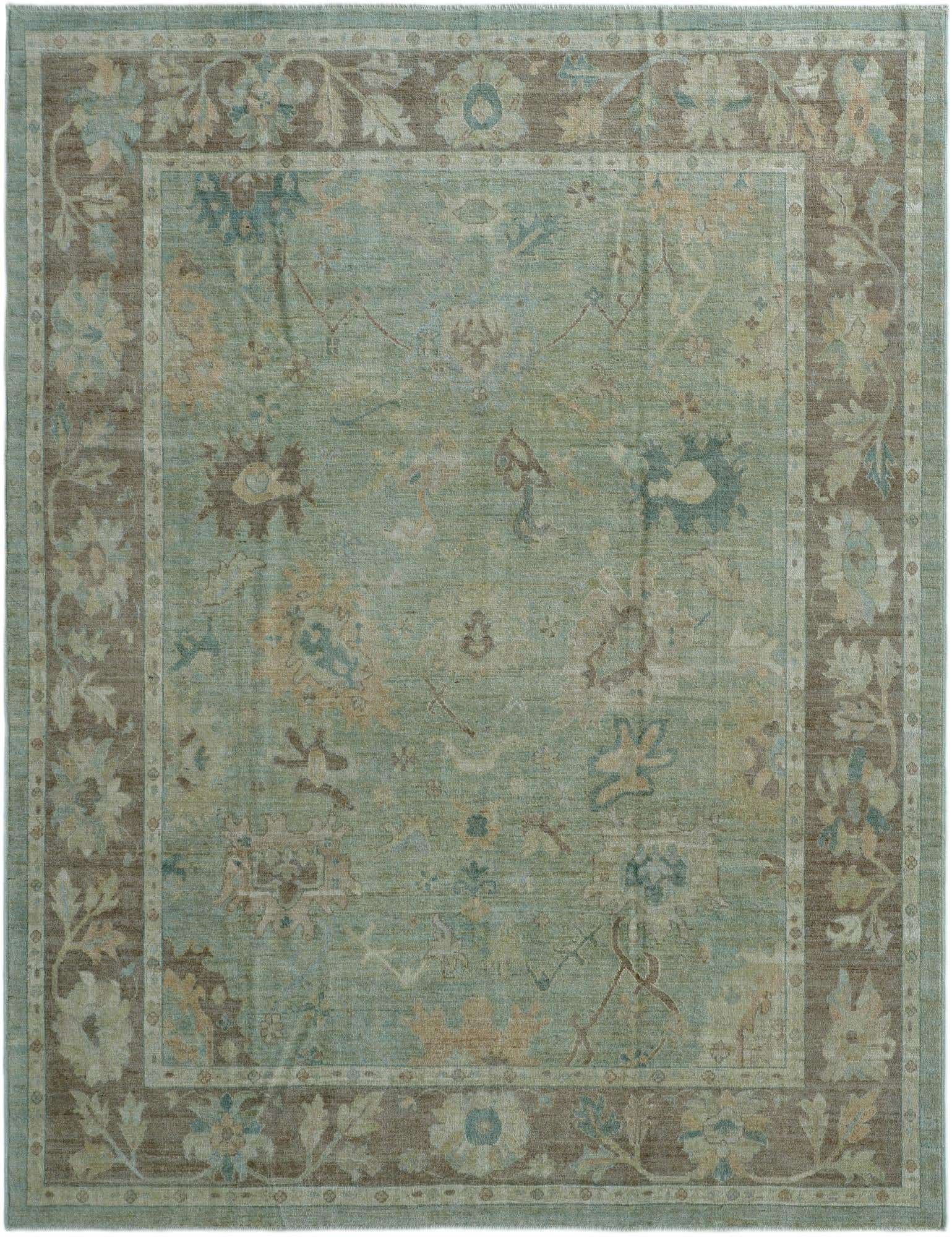9' 2 x 11' 9 Hand Knotted Oushak Wool Rug