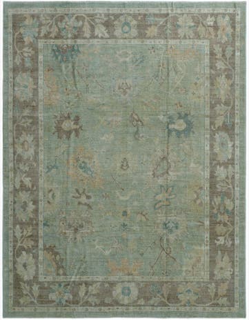 9' 2 x 11' 9 Hand Knotted Oushak Wool Rug