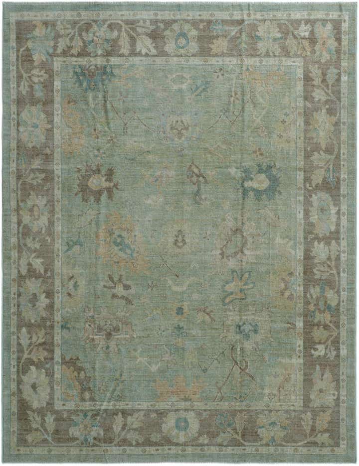 9' 2 x 11' 9 Hand Knotted Oushak Wool Rug
