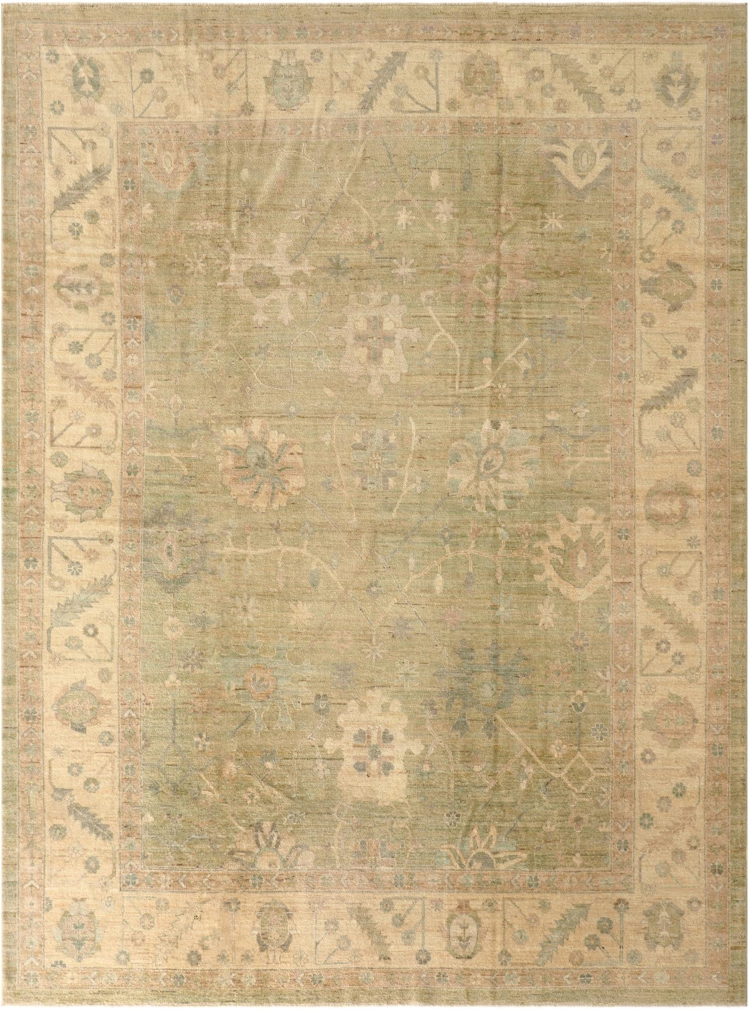 10' 3 x 13' 10  Hand Knotted Oushak Wool Rug