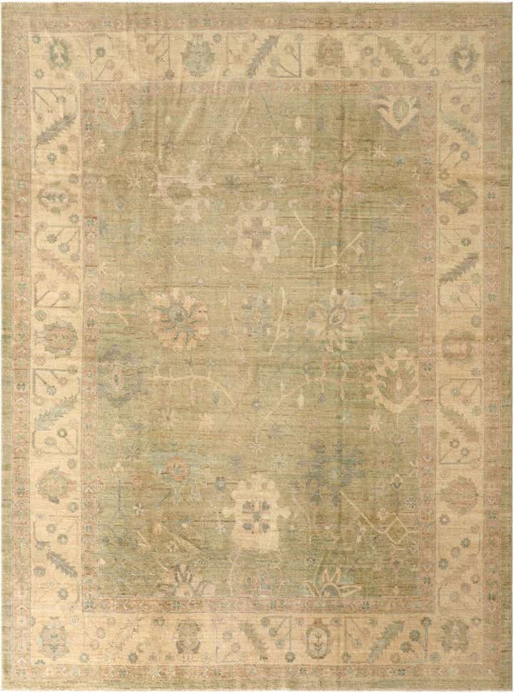 10' 3 x 13' 10 Hand Knotted Oushak Wool Rug