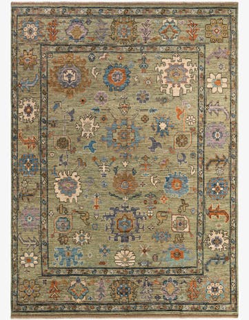10' 2 x 13' 11 Hand Knotted Oushak Wool Rug