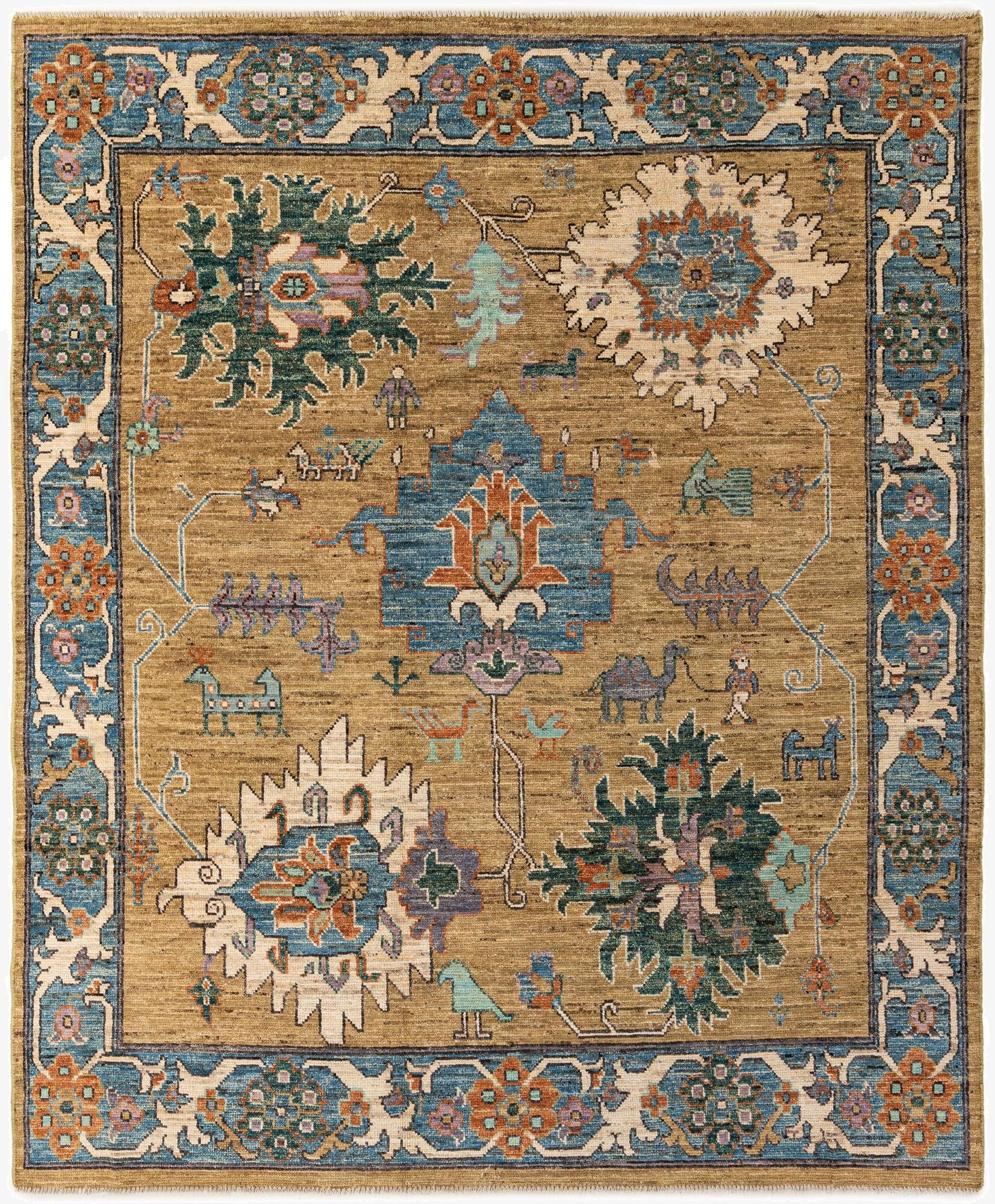 8' 5 x 9' 10  Hand Knotted Oushak Wool Rug