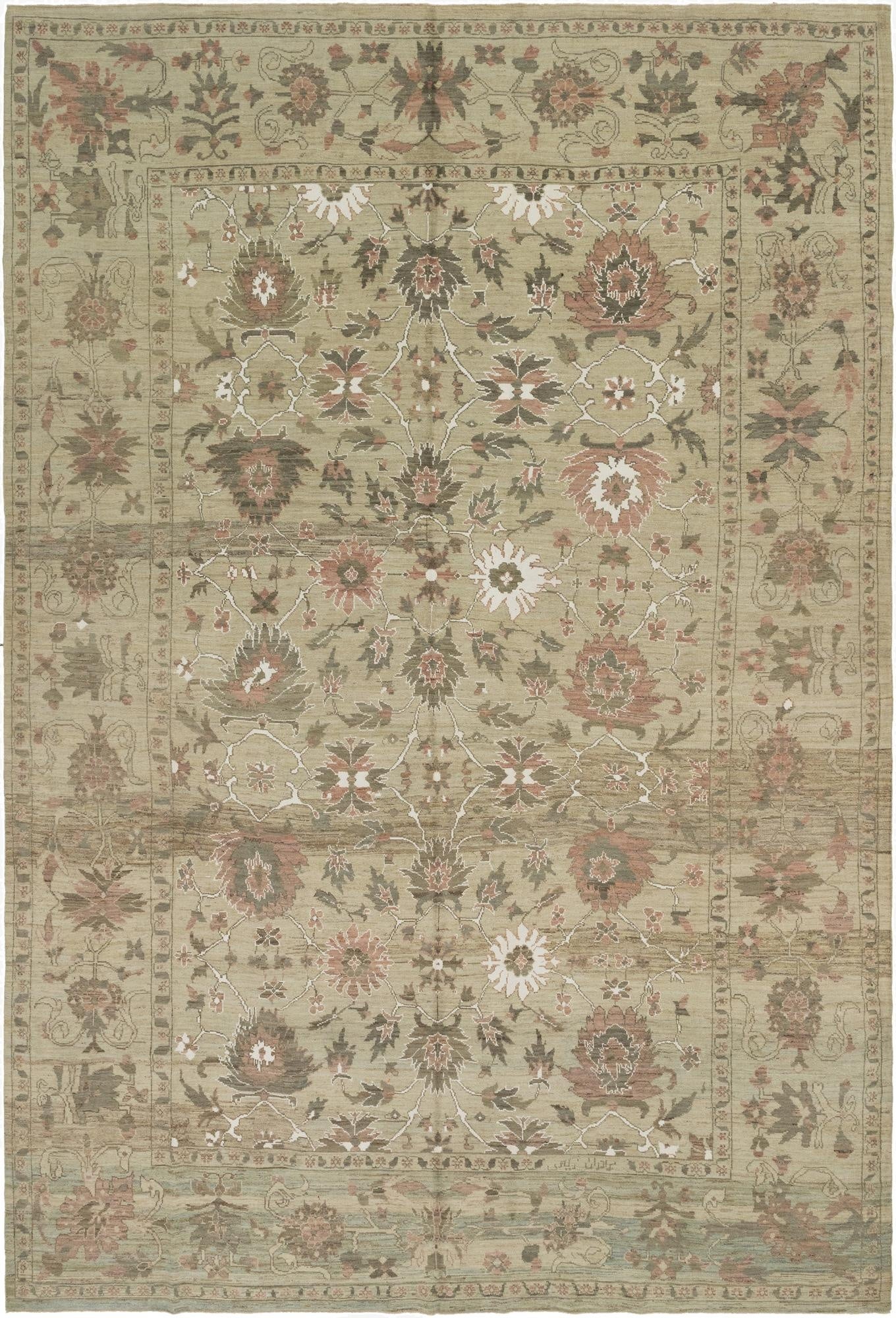 13' x 19' 4  Hand Knotted Oushak Rug