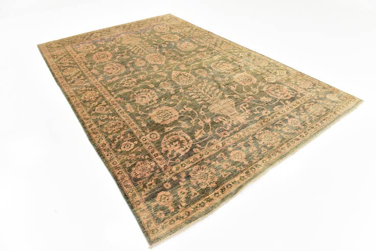 Detail image of 6' 6 x 10' Hand Knotted Peshawar Ziegler Rug