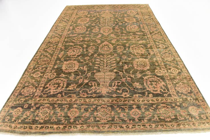 Detail image of 6' 6 x 10' Hand Knotted Peshawar Ziegler Rug