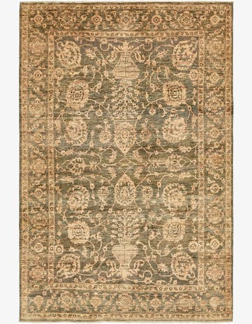 6' 6 x 10' Hand Knotted Peshawar Ziegler Rug