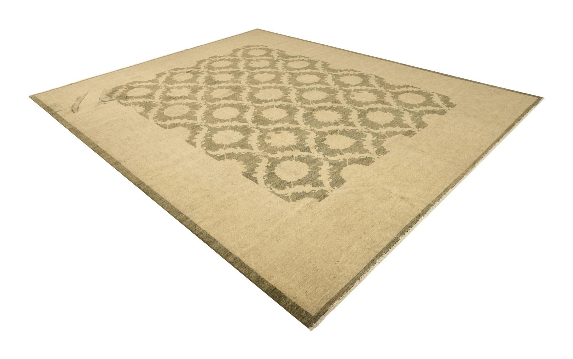 11' 10 x 14' 10 Hand Knotted Peshawar Ziegler Rug
