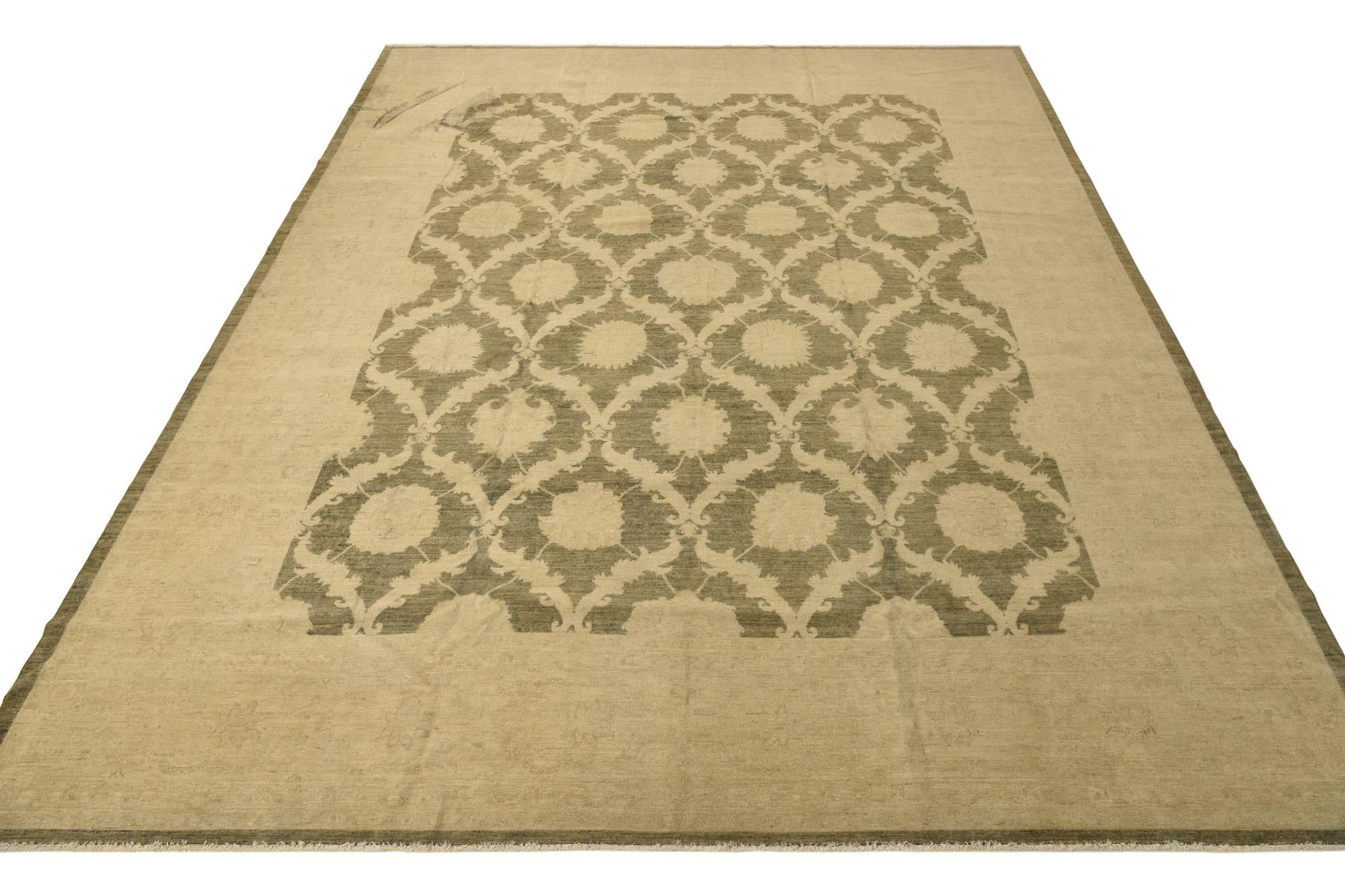11' 10 x 14' 10 Hand Knotted Peshawar Ziegler Rug