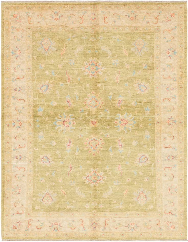 Detail image of 5' 9 x 8' Hand Knotted Peshawar Ziegler Rug