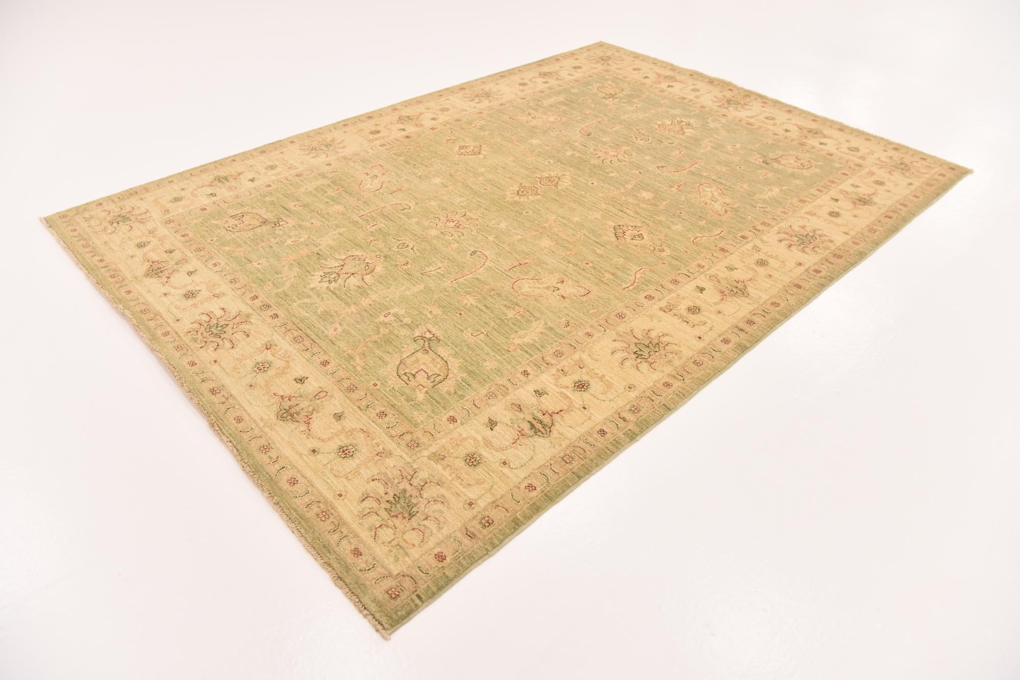 5' 7 x 7' 10 Hand Knotted Peshawar Ziegler Rug