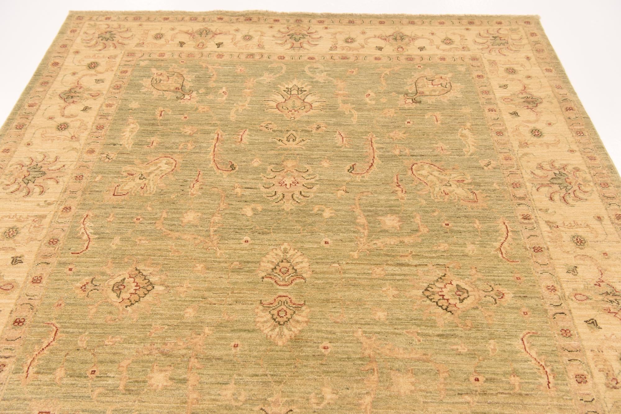 5' 7 x 7' 10 Hand Knotted Peshawar Ziegler Rug