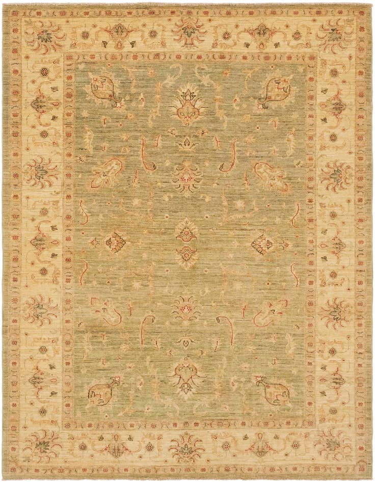 Detail image of 5' 7 x 7' 10 Hand Knotted Peshawar Ziegler Rug
